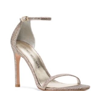 Stuart Weitzman Nudist Heels Platinum Noir